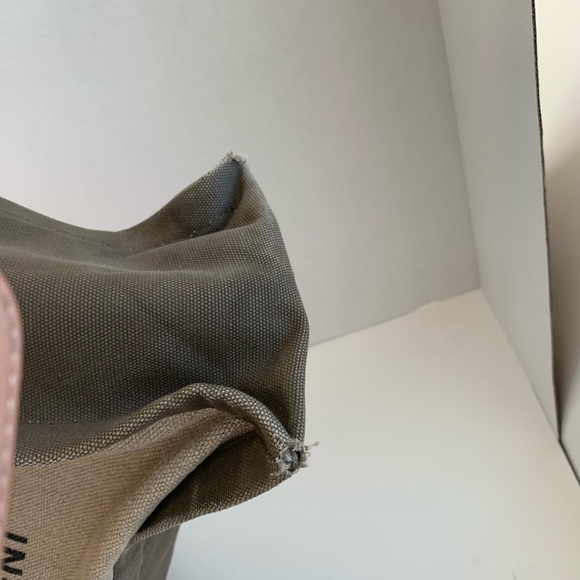 PRELOVED SAINT LAURENT RIVE GAUCHE TOTE BEIGE LINEN AND LEATHER - Picture 8 of 11